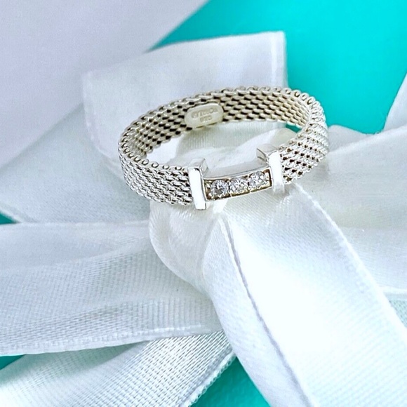 Tiffany & Co. Somerset 3pt Brilliant Diamond Silver Size 6
